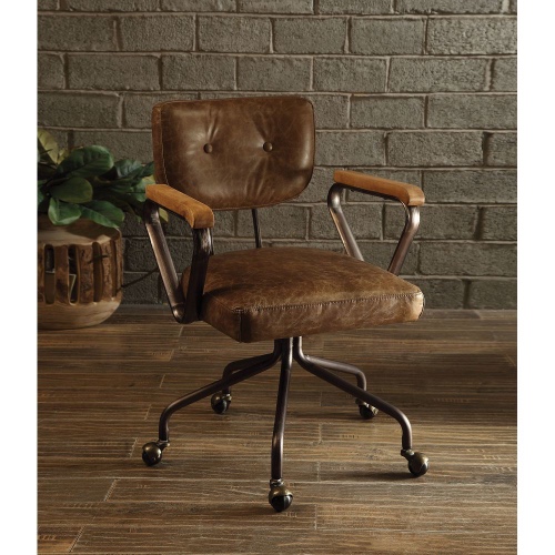 Hallie Office Chair in Vintage Whiskey Top Grain Leather - 92410