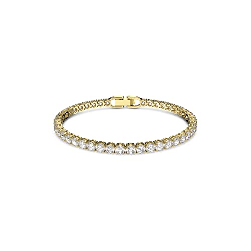 Swarovski Tennis Deluxe Collection Bracelet - Gold-tone plated,Zirconia/White