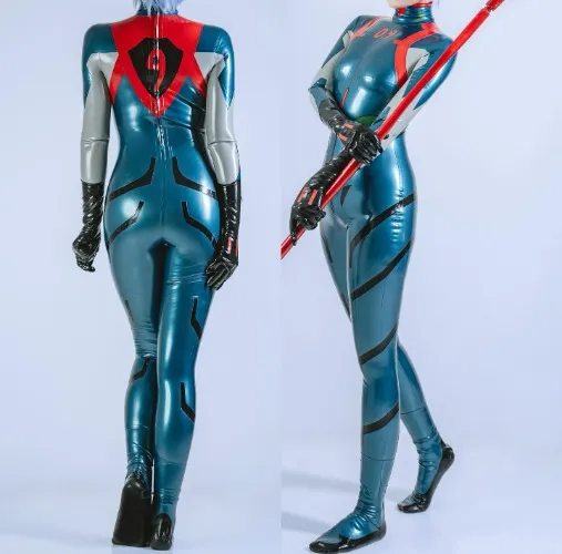 Rei Ayanami Black VER. Latex Cosplay