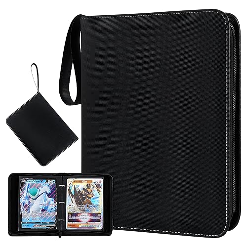 Jumbo Card Binder for Pokemon Jumbo Cards, iofeiwak® Oversized 2 Pockets Card Binder with 3 Rings - Holds 80 Cards with 40 Removable Sleeves - Portable & Lightweight(Large 5.4"x7.55") - Large 5.4"x7.55"