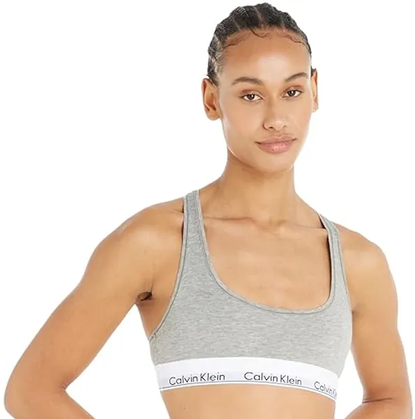 Calvin Klein Damen BH Bralette Unlined Sport - S - Grau (Grey Heather)