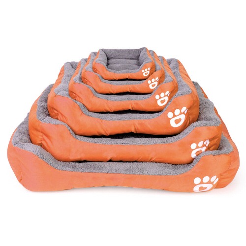Plush Pet Dog Cat Fleece Bed Pad - 6 Sizes - Orange / XL