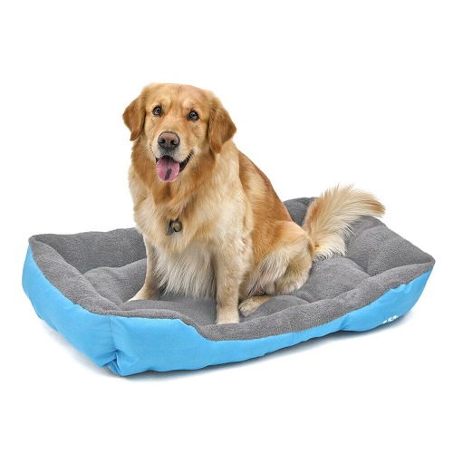 Plush Pet Dog Cat Fleece Bed Pad - 6 Sizes - Blue / 2XL