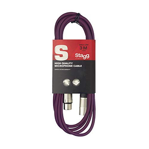 Stagg SMC3 CPP 3 m XLR to XLR Microphone Cable - Purple - Purple - 3m - XLRf to XLRm