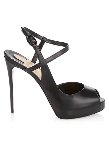Jenlove Leather Peep-Toe Sandals