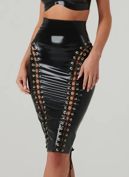Latex Snake Skirt | XS / Black