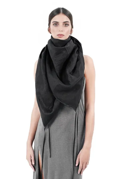 Jan Hilmer Linen Scarf | Black