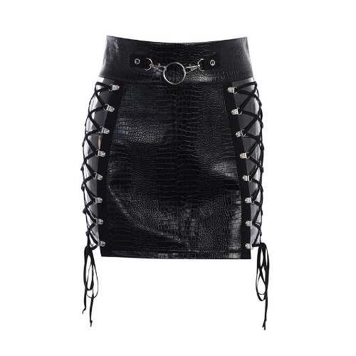Goth Lolita Backless Strap Dress - black / XS