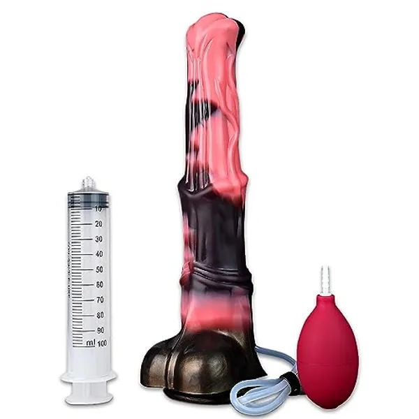 12inch Realistic Squirting Horse Dildo, Super Long Fantasy Dildo Huge Thick Dildo Anal Sex Toy with Suction Cup, Big Silicone Adult Toy for Men and Women Couples