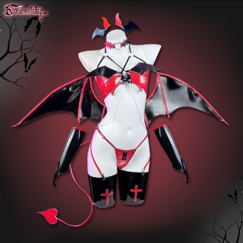 Cosplay Red Succubus Lingerie KO55（9-Piece Set） | XS/S