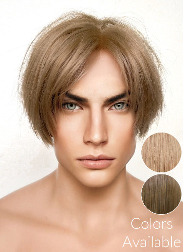 Resident Evil 4 Leon S. Kennedy Brunette Blonde Straight Lace Front Kanekalon Synthetic Men's Wig LF6009 | Version 1: Brunette