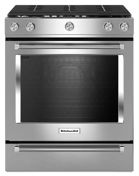 KitchenAid 30-Inch 5-Burner Gas Slide-In Convection Range