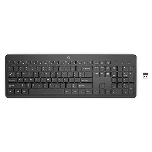 HP 230 Wireless Keyboard - Wireless Connection - Low-Profile, Quiet Design - Windows & Mac OS - Laptop, PC Compatible - Shortcut Keys & Number Pad - Long Battery Life (‎3L1E7AA#ABA),Black - Keyboard