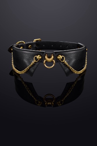 Divine Leather Collar Choker - Black