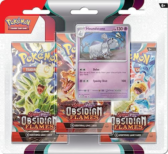 Pokémon TCG: Scarlet & Violet—Obsidian Flames Triple Pack—Houndstone (3 Booster Packs & Foil Promo Card) - Obsidian Flames - Houndstone