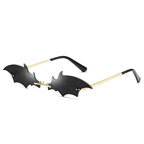 JBINNG Personalized Bat Sunglasses Men and Women Trendy Colorful Street Shot Sunglasses (Gold/Black)