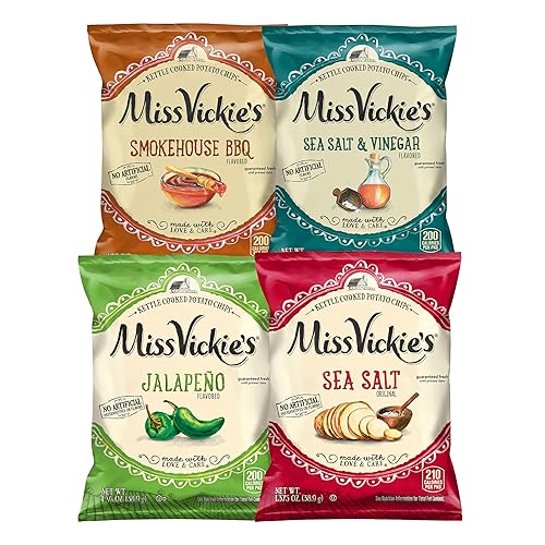 Miss Vickie's Kettle Cooked Potato Chips, Variety Pack, 1.375 Ounce (Pack of 28) - Variety Pack - 38.5 Ounce (Pack of 1)