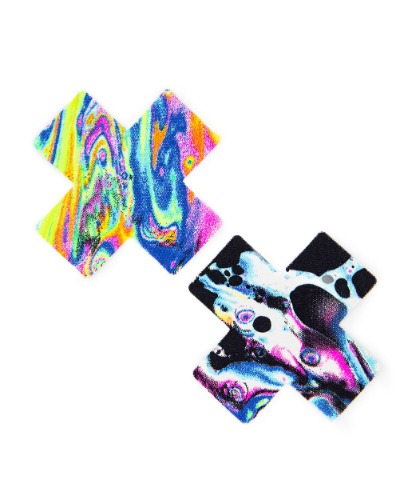Neva Nude Liquid Tripp Cross Pasties | Black