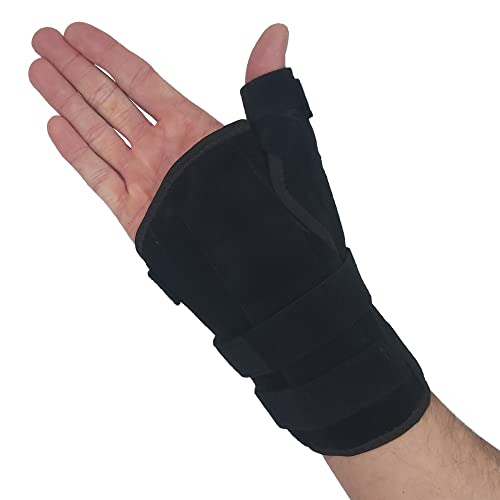 Thumb Spica Splint & Wrist Brace | Both a Wrist Splint and Thumb Splint to Support Sprains, Tendinosis, De Quervain's Tenosynovitis, Fractures | Trigger Thumb Brace for Carpal Tunnel (Right S/M) - Right - Small/Medium (Pack of 1)