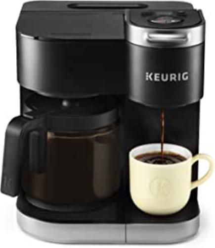 Keurig K-Duo Coffee Maker, Single Serve and 12-Cup Carafe Drip Coffee Brewer, Compatible with K-Cup Pods and Ground Coffee, Black - Black