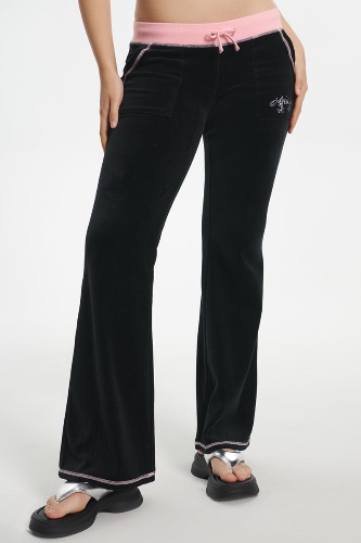 Sweetheart Cotton Velour Track Pants | Liquorice / XL