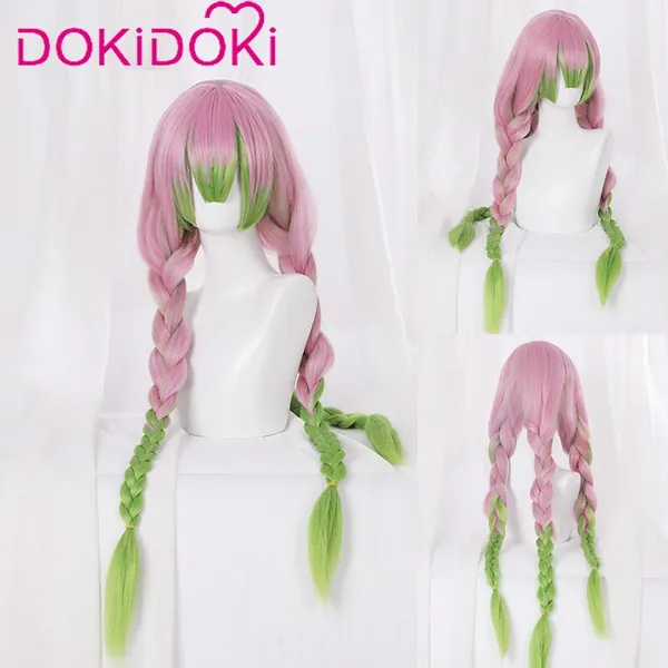 【In Stock】DokiDoki  Anime Cosplay Wig Hair Women Long Pink&Green Hair Halloween