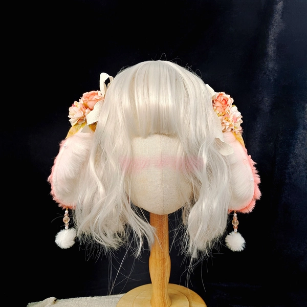 Luxury Bunny Ears and Tail Set Cosplay,Halloween Cosplay Ears,Fluffy Bunny Ears Headband,Rabbit Plush Toy,Wild Animal Rabbit Ears Headband