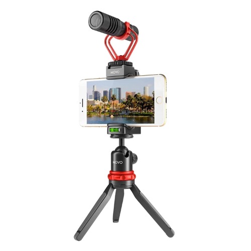 Movo VXR10+ | Smartphone Microphone Video Kit w/ Rig, Tripod, Windscreen