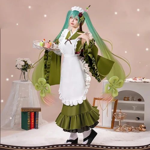  Miku  Matcha Green Tea Dress (pink version)