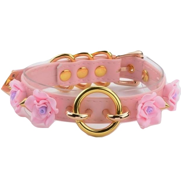 Floral O-ring Collar - Pink & Gold