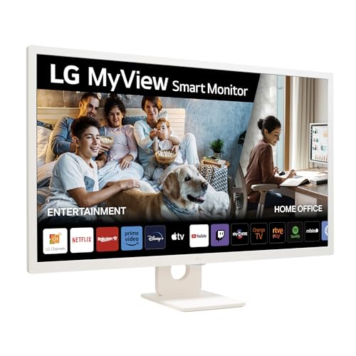 LG 32SR50F-W - Smart Monitor, 32 Pulgadas, Pantalla IPS, Full HD, WebOS 23, 1920x1080, 16:9, Sin Cámara, ThinQ App, Blanco - FHD - IPS - 32" - Blanco