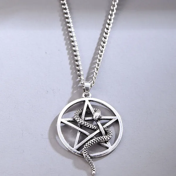 Five Pointed Star with Snake Necklace
