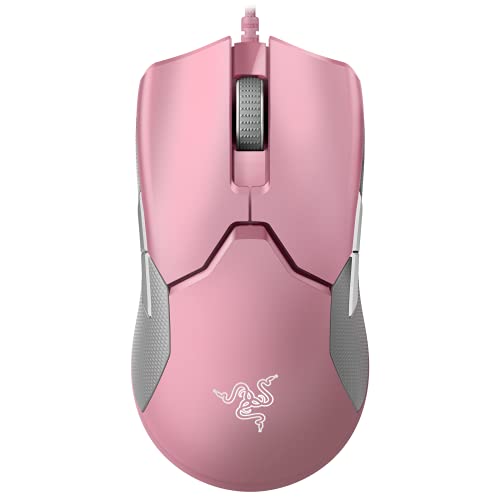 Razer Viper Ultralight Ambidextrous Wired Gaming Mouse: 2nd Gen Optical Mouse Switches - 16K DPI Optical Sensor - Chroma RGB Lighting - 8 Programmable Buttons - Drag-Free Cord - Quartz Pink - Quartz Pink - Mouse - Viper - Wired