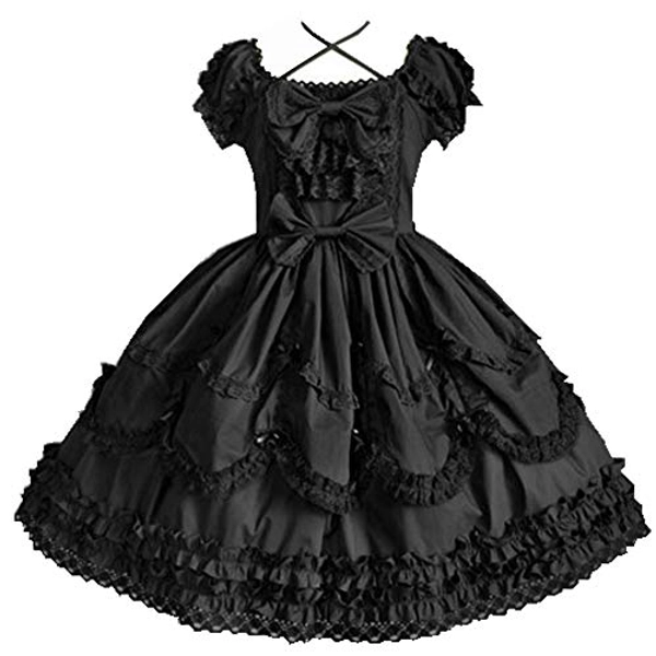 Re-Lady Women Sweet Lolita Dress Princess Halloween Cosplay Costumes Lace Layers Maid Dresses