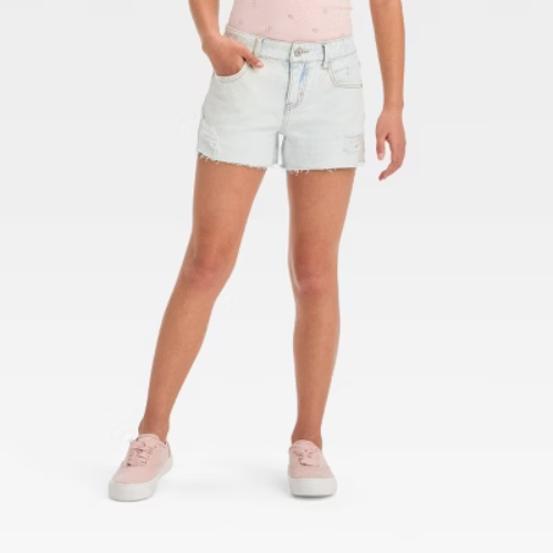 Light Blue Wash Jean Shorts