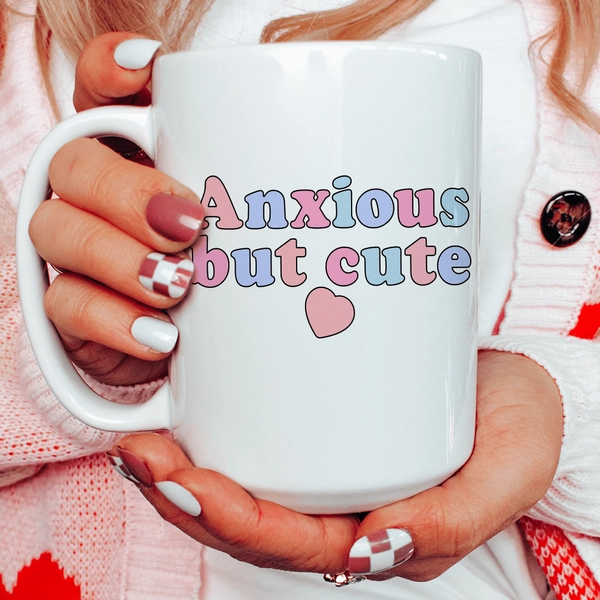 Anxious But Cute Ceramic Mug 15 oz
