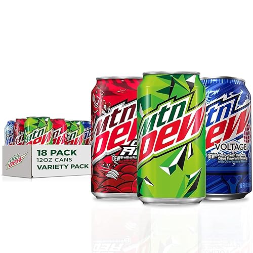 Mountain Dew 3 Flavor Core Variety Pack (Dew, Code Red, Voltage), 12 Fl Oz (Pack of 18) - Code Red Variety Pack - 12 Fl Oz (Pack of 18)