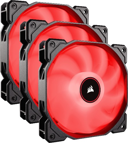 Corsair AF120 Air Series, 120 mm LED Low Noise Cooling Fan - Red (Triple Pack)
