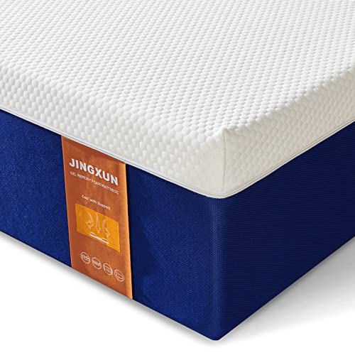 Jingxun King Mattress, King Memory Foam Mattress with Skin-friendly Soft and Durable OEKO-TEX Fabric, Medium Firm Perfect for Body Support, Breathable and Comfortable Mattress 150x200x20cm - Deep Blue - 150*200*20cm