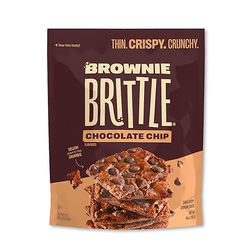 Brownie Brittle – Original Chocolate Chip Thin and Crispy Sweet Snacks, Family Size (Pack of 1, 14 oz), Rich Gourmet Brownie Bites Dessert - Chocolate - 14 Ounce (Pack of 1)