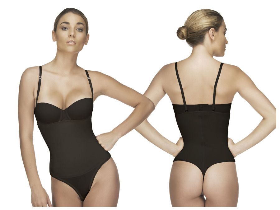 Vedette 211 Nadine Strapless Bodysuit in Thong Color Black - L (38) / Black
