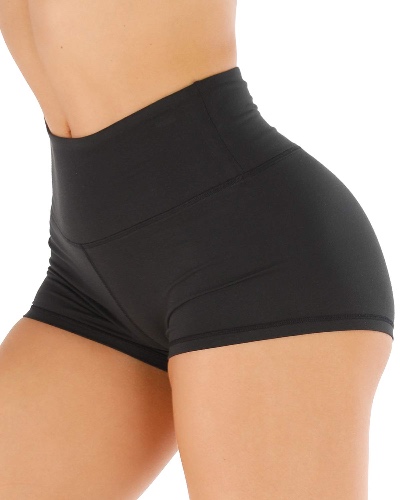 CHRLEISURE Workout Booty Spandex Shorts for Women, High Waist Soft Yoga Shorts - 1 Pack - Black Medium