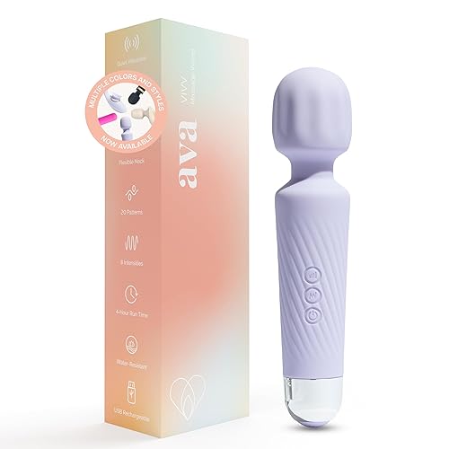 Ava Vibrator Wand Sex Toys [ Clit Stimulator ] Vibrators for Woman Adult Toy | Gifts for Women | 20 Patterns & 8 Speeds of Pleasure | Quiet & Small -Standard - Purple - Standard - Purple