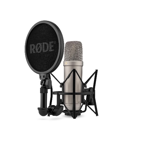RØDE NT1 5th Generation Large-diaphragm Studio Condenser Microphone with XLR and USB Outputs, Shock Mount and Pop Filter for Music Production, Vocal Recording and Podcasting (Silver)