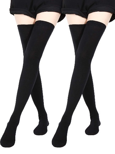 Extra Long Socks Thigh High Cotton Socks Extra Long Boot Stockings for Girls Women