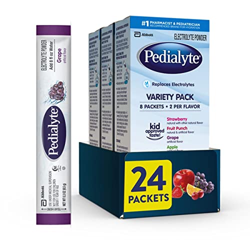 Pedialyte Electrolyte Powder, Electrolyte Drink, Variety Pack, Powder Sticks, 0.3 oz (24 Count)