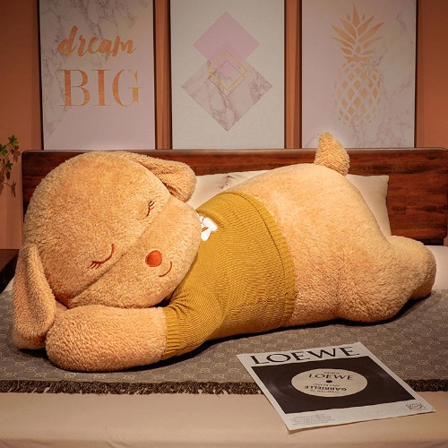 Giant Dog Plush Long Pillow - Brown / 80cm