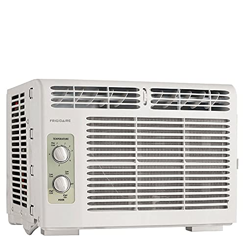 Frigidaire FFRA051WAE Window-Mounted Room Air Conditioner, 5,000 BTU with Temperature Control and Easy-to-Clean Washable Filter, in White - 5,000 BTU Mechanical Controls