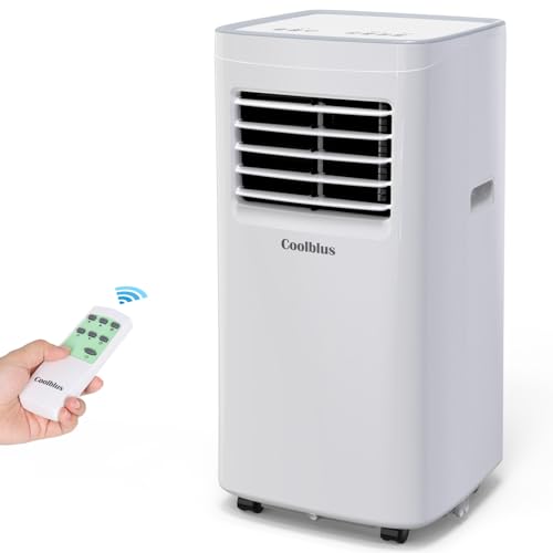 Coolblus Portable Air Conditioner,8500 BTU portable ac up to 360 Sq,3 IN 1 with Remote Control,White - 8500BTU