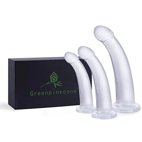 Greenpinecone Anal Butt Plug Trainer Kit, Anal Training Set, 3 Sizes Simple Dildos Set with Strong Suction Cup Base Anal Prostate Vaginal G-Spot Sex Toy for Beginners to Advanced Users